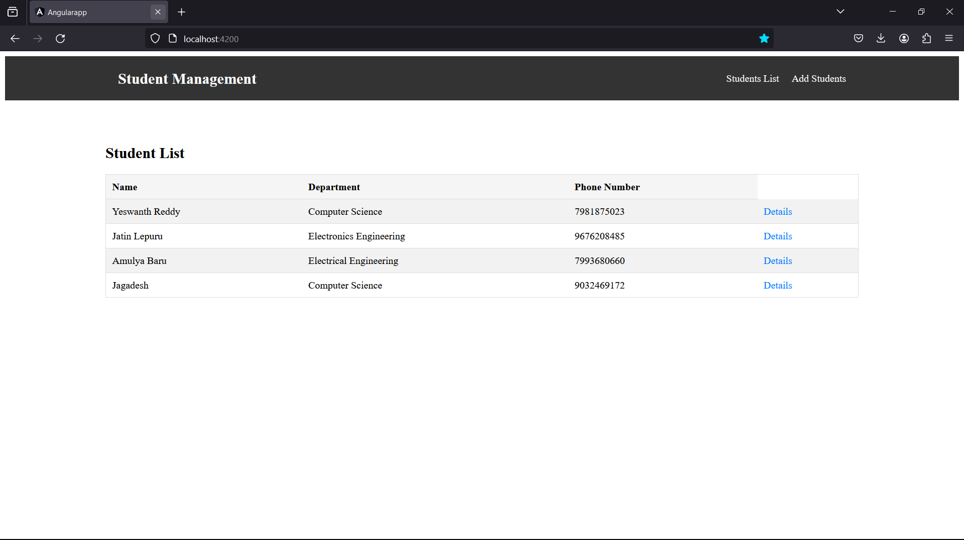 Student Management App